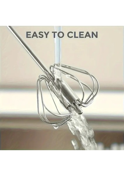 Pratik Paslanmaz Çelik Küçük Basmalı Otomatik Çırpıcı Metal Çırpıcı 1 Adet Uzunluk 27CM indirimleri