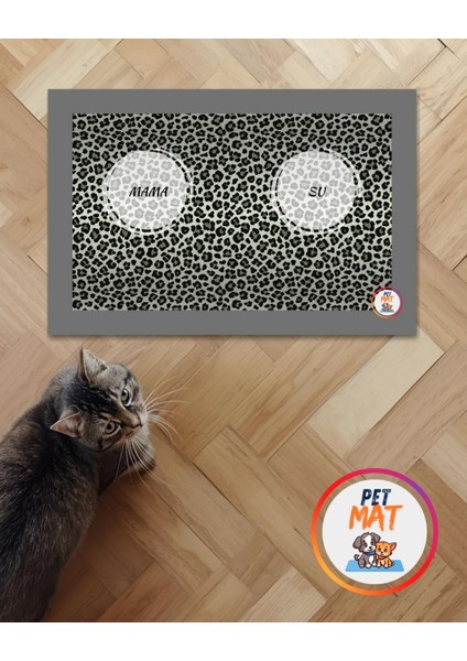 Petmat Kedi Mama Paspası , Kaymaz Taban , Yıkanabilir , Evcil Hayvan Paspası 012-GL