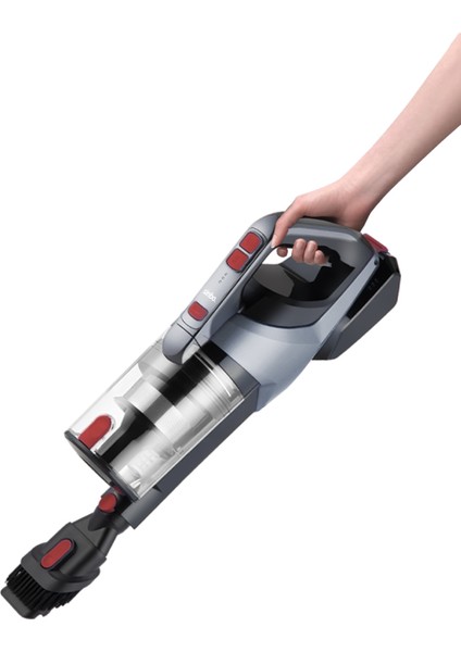 Gri Dik Saplı Şarjlı El Süpürgesi - Hafif ve Pratik Temizlik Aracı indirimleri