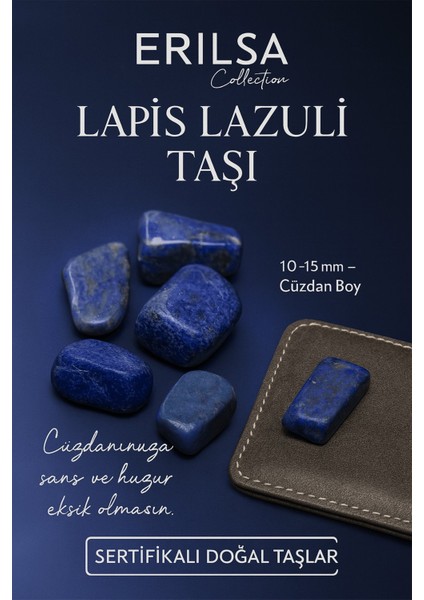 Sertifikalı Doğal Lapis Lazuli Taşı Kütle 10-15 mm – Bilgelik, Şans ve Huzur Taşı