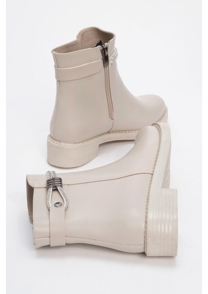 Kadın Taşlı Günlük Topuklu Ayakkabı TEN CİLT