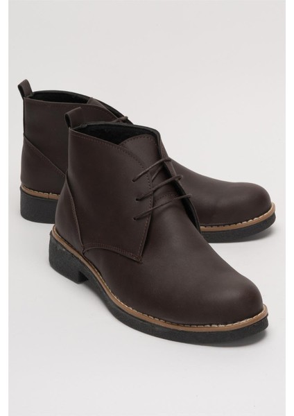 Klasik Bağcıklı Bilekte Erkek Bot KAHVERENGİ