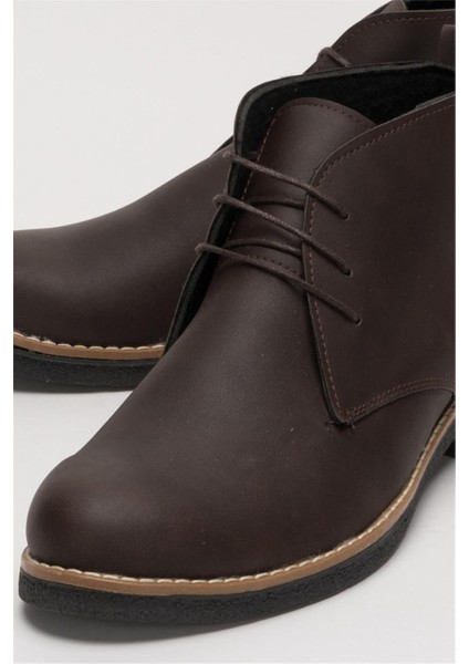 Klasik Bağcıklı Bilekte Erkek Bot KAHVERENGİ