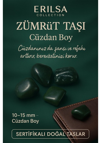 Sertifikalı Doğal Zümrüt Taşı Kütle 10-15 mm – Şans, Refah ve Bereket Taşı