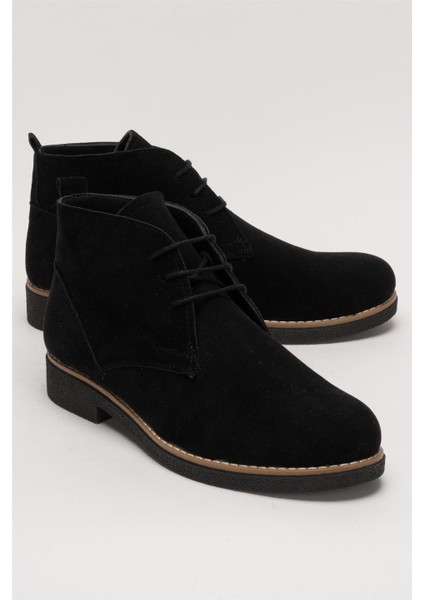 Klasik Bağcıklı Bilekte Erkek Bot SİYAH - SİYAH