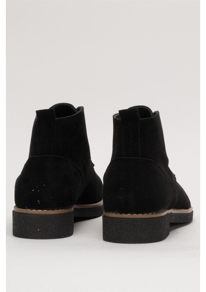 Klasik Bağcıklı Bilekte Erkek Bot SİYAH - SİYAH