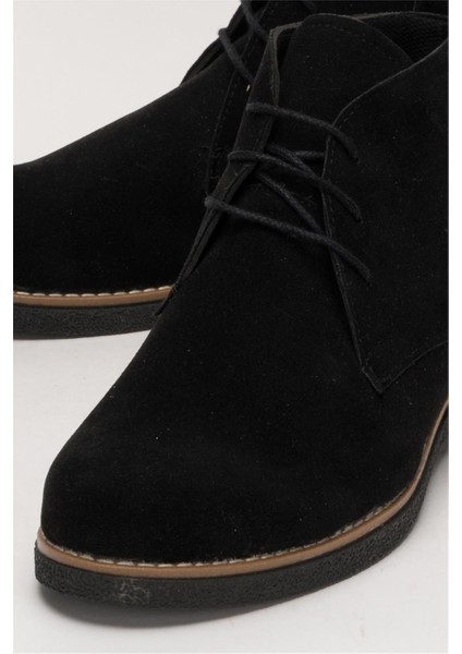 Klasik Bağcıklı Bilekte Erkek Bot SİYAH - SİYAH