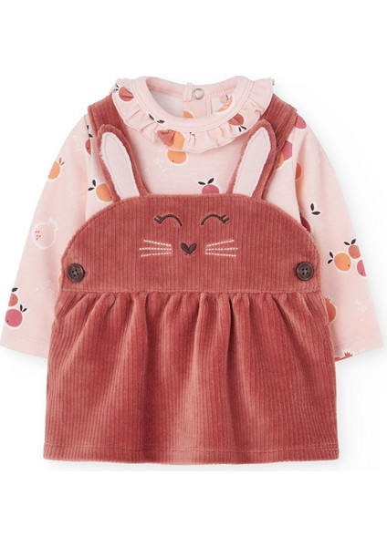Kız Bebek Tavşan Nakışlı Elbise Set fiyatları