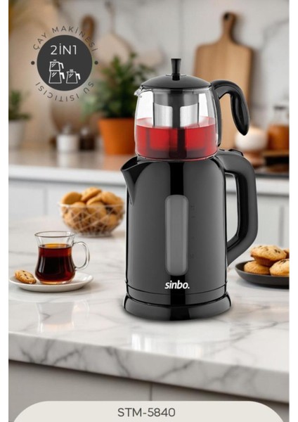 Elektrikli Çay Seti, Siyah, Modern Tasarım, Hızlı ve Kolay Kullanım fırsatları