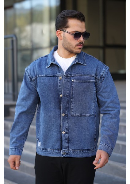 Erkek Regular Fit Retro Kare Cep Düğmeli Mavi Ceket fiyatları