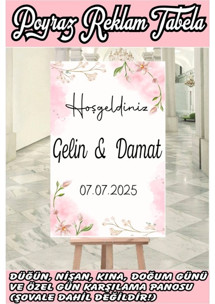 Poyraz Reklam Düğün,nişan, Kına,sünnet Özel Gün Karşılama Panosu (Şovale Dahil Değildir)