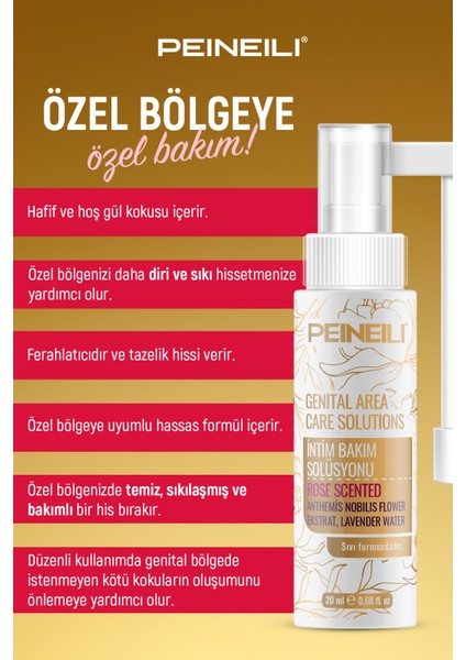 Gül Kokulu Genital Bölge Bakım Solisyonu 20 ml modelleri