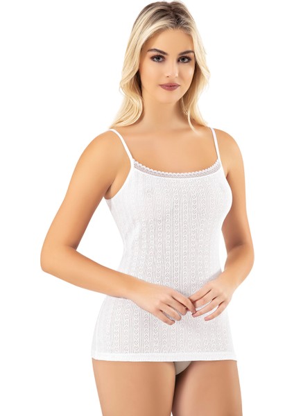 Incili Kadın Ip Askılı Atlet Transferli Ribana