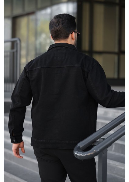 Erkek Regular Fit Düğmeli Vintage Siyah Kot Ceket fırsatları