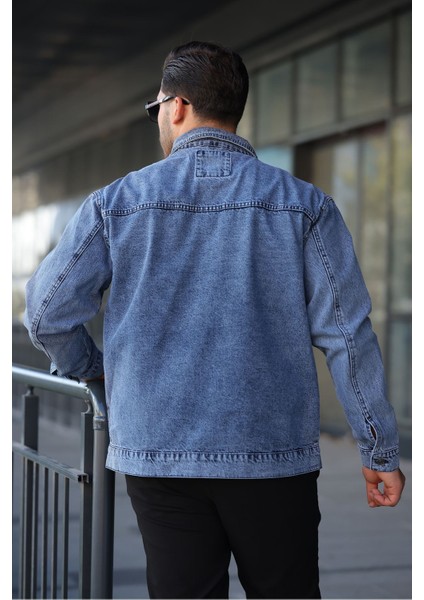Erkek Regular Fit Düğmeli Vintage Kar Yıkama Mavi Ceket fırsatları