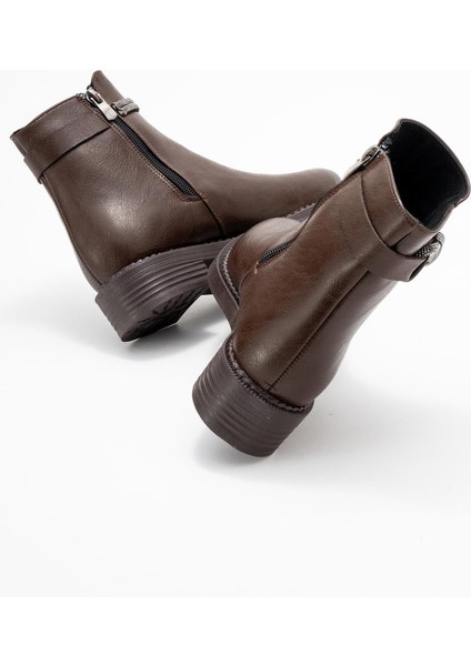 Kadın Taşlı Bot Kahve Cilt fırsatları