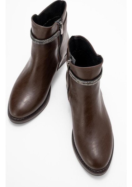 Kadın Taşlı Bot Kahve Cilt indirimleri