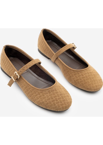 Kadın Desenli Bantlı Günlük Babet Afira Taba Süet fırsatları