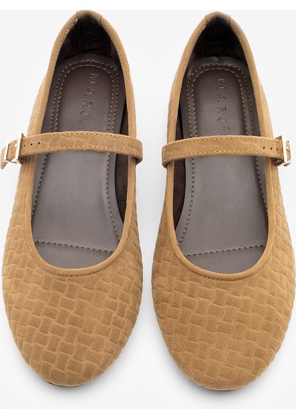 Kadın Desenli Bantlı Günlük Babet Afira Taba Süet indirimleri