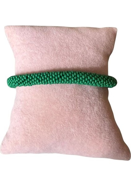 0115 El Yapımı Hapishane Işi Kum Boncuk Bileklik / Yeşil