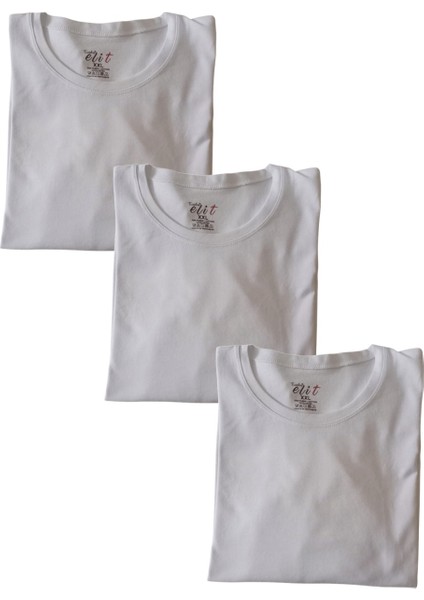 T-Shirt Pamuklu Cotton Sıfır Yaka Uzun Kollu 3'lü Çok Avantajlı Paket Slim Fit Ekstra Esnek Beyaz Unisex Supt1-5 fiyatları
