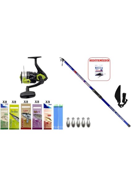Remixon Strong 4.20M 100-250GR & Okuma Fin Chaser Neon Green 6000 Surf Seti