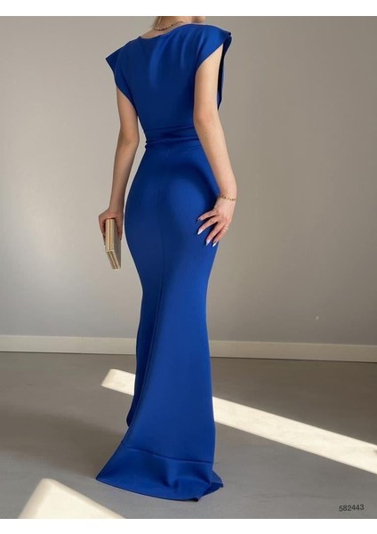 Kadın Krep Kumaş Kruvaze Yaka Eteği Volanlı Abiye Mezuniyet Nikah Elbise fırsatları