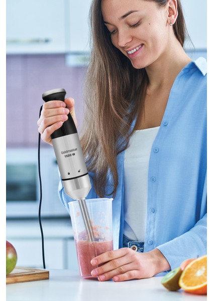 Güçlü 1500W Çelik Çubuk Blender Seti, Paslanmaz Hazne, 4 Bıçak, Siyah Renk fiyatları