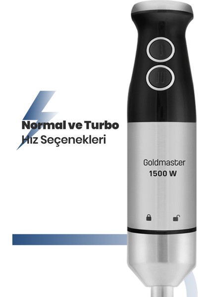 Güçlü 1500W Çelik Çubuk Blender Seti, Paslanmaz Hazne, 4 Bıçak, Siyah Renk fırsatları