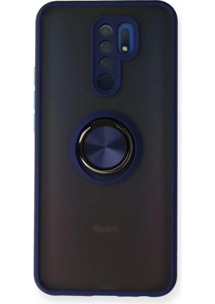 Xiaomi Redmi 9 Kılıf Montreal Yüzüklü Silikon Kapak - Lacivert