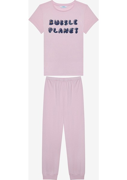 Kız Çocuk Bubble Pamuklu 2li Çok Renkli Pijama Takımı