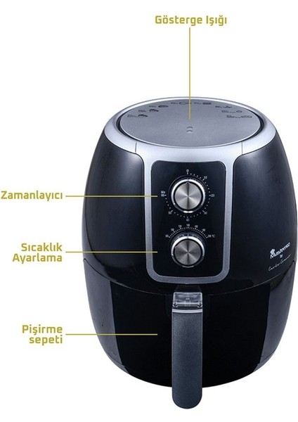 Yağsız Fritöz 3,4l 1500W Siyah, Sağlıklı ve Pratik Pişirme Deneyimi fiyatları