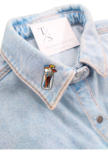 Rozet Metal Broş Sulu Boya Fırça Seti Kavanoz Resim Palet Ressam Çanta Kıyafet Şapka Takı Aksesuar fiyatları