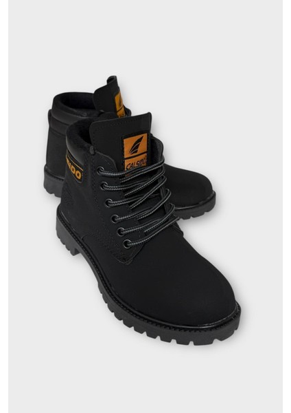 Unisex Kışlık Soğuk Geçirmez Kaydırmaz Taban Günlük Bağcıklı Bot Siyah fiyatları