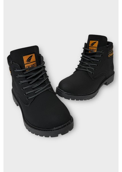 Unisex Kışlık Soğuk Geçirmez Kaydırmaz Taban Günlük Bağcıklı Bot Siyah modelleri