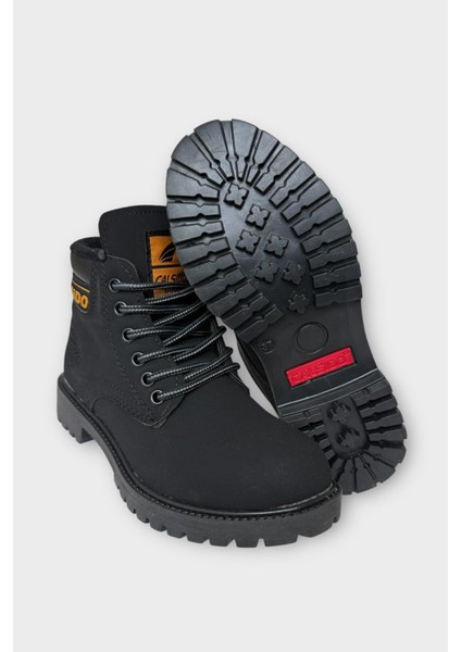 Unisex Kışlık Soğuk Geçirmez Kaydırmaz Taban Günlük Bağcıklı Bot Siyah indirimleri