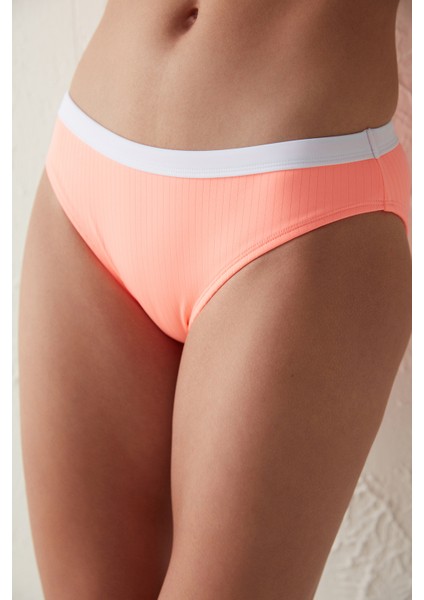 Neon Turuncu Beach Slip Bikini Altı