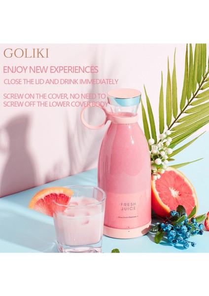 Pembe Taşınabilir El Blenderi Meyve Sıkacağı ve Smoothie Karıştırıcı 350 ml modelleri