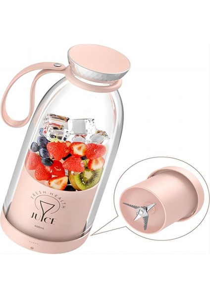 Pembe Taşınabilir El Blenderi Meyve Sıkacağı ve Smoothie Karıştırıcı 350 ml fırsatları