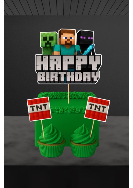 Minecraft Doğum Günü Parti Seti - Creeper Steve Enderman Tnt Doğum Günü Parti Malzemeleri - Midi fırsatları