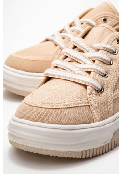 Keten Kadın Spor Ayakkabı Bej Beyaz modelleri