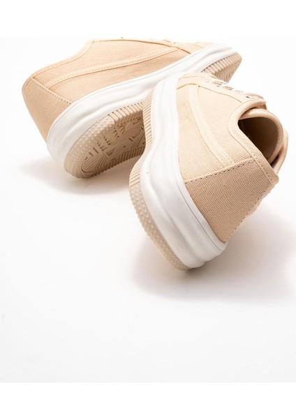 Keten Kadın Spor Ayakkabı Bej Beyaz fırsatları