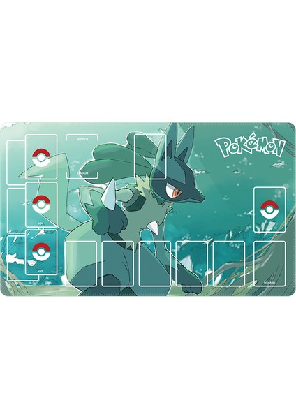 60X35CM Yeni Karikatür Pokemon Bulbasaur Lucario Ptcg Savaş Kart Masası Mat Pikachu Serin Tek Oyuncu Savaş Kurulu Oyun Halısı Hediye (Yurt Dışından)