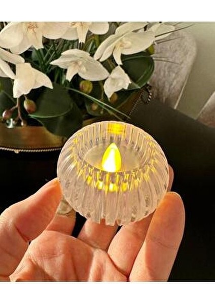 Yuvarlak Tealight Model LED Mum Ev Ofis Kullanımı İçin Sarı Renk 4 cm Yükseklik