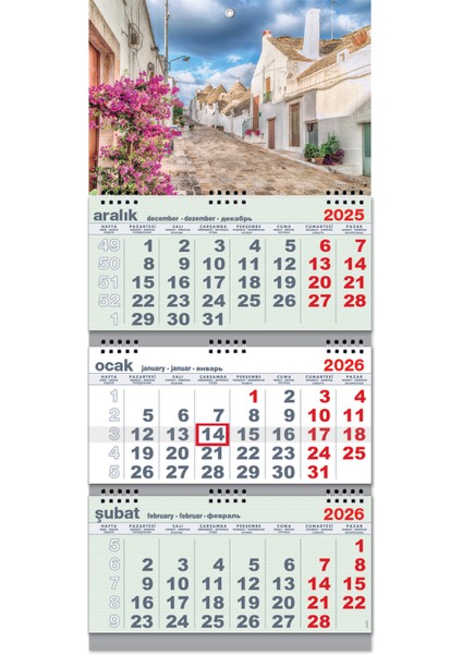 2026 Büyük Boy Gemici Denizci Duvar Takvimi Yeşil 33 x 77,5 cm fiyatları