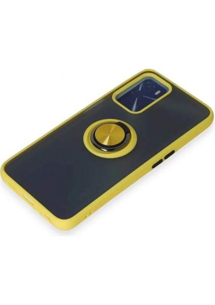 Oppo A16 Kılıf Montreal Yüzüklü Silikon Kapak - Sarı fırsatları