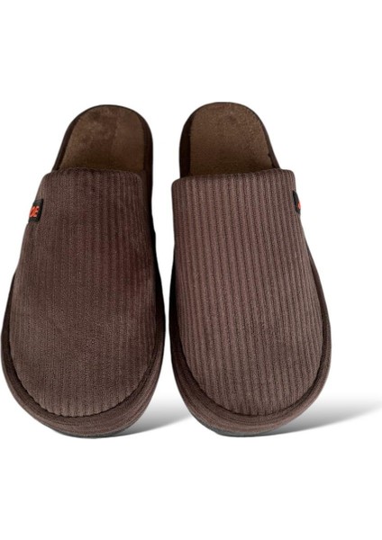 Erkek Pofuduk Ev Terliği KAHVERENGİ