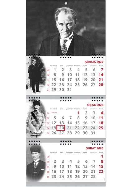 2026 Atatürk Gemici Denizci Duvar Takvimi 33 x 77,5 cm fiyatları