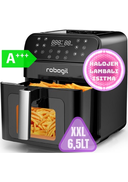 6,5 Lt Xxl Hava Fritözü Cam Kapaklı, Sağlıklı ve Pratik Pişirme Çözümü