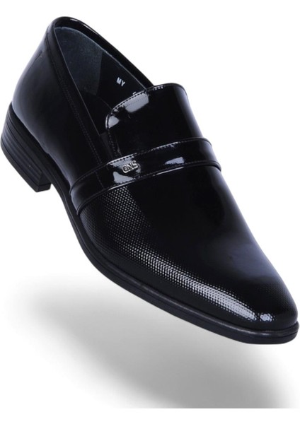 479 Siyah Rugan Kauçuk %deri Erkek Klasik Ayakkabı